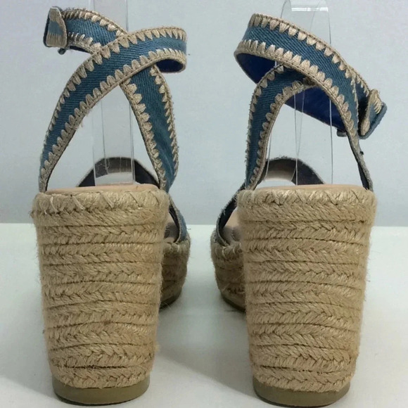 Matisse Blue Denim Wedge Platform Espadrilles - Picture 5 of 11